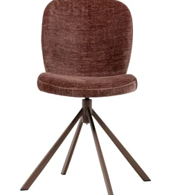 WOOOD Femke Eetkamerstoelen - Chenille - Bruin- Set van 2
