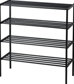 WOOOD Ferro Schoenenrek - Metaal - Zwart - 80x85x35