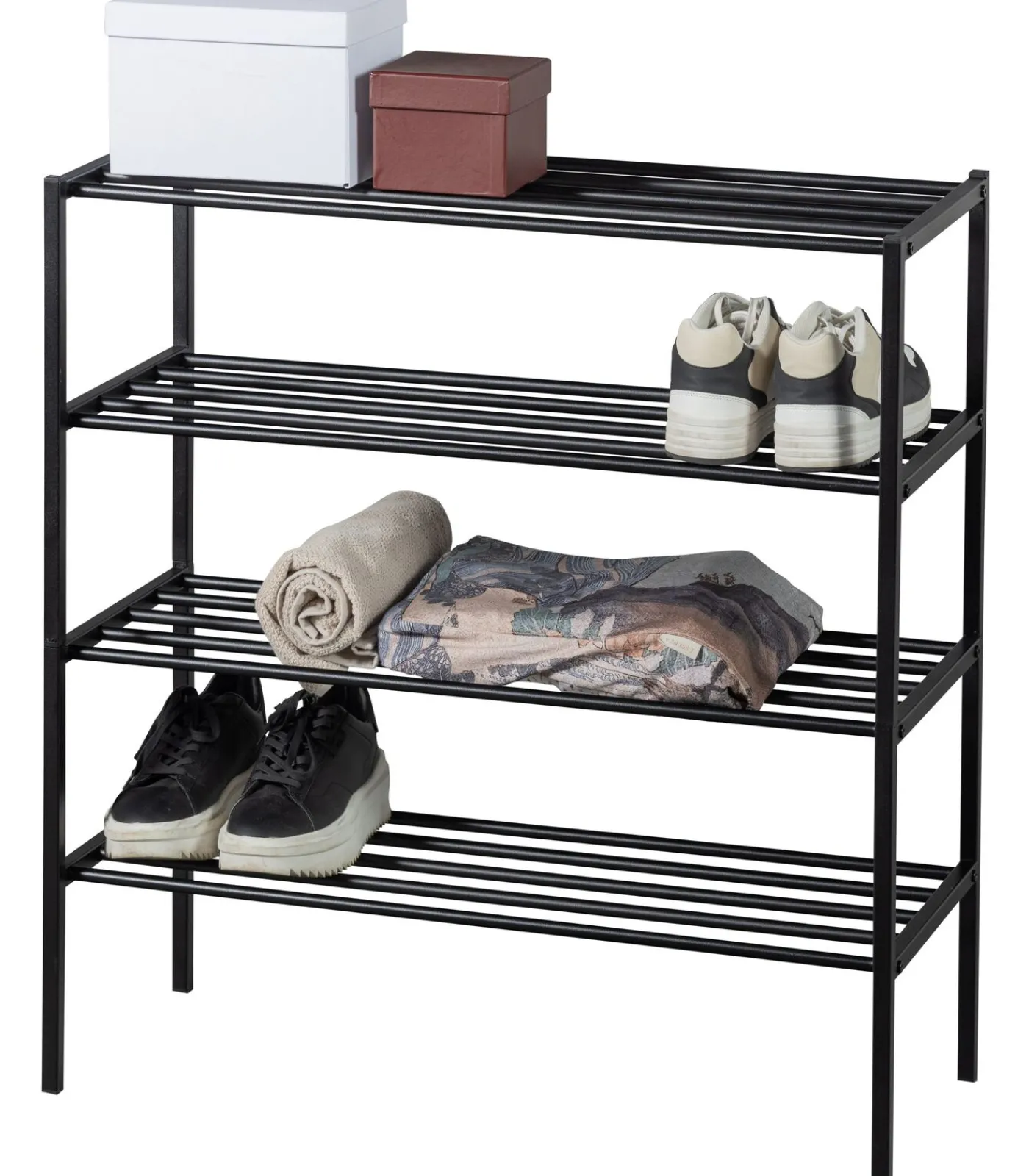 WOOOD Ferro Schoenenrek - Metaal - Zwart - 80x85x35