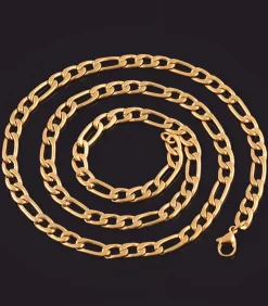 Clearance Figaro Ketting - 9mm - Goud Kleurig - Staal - 60cm Heren Kettingen