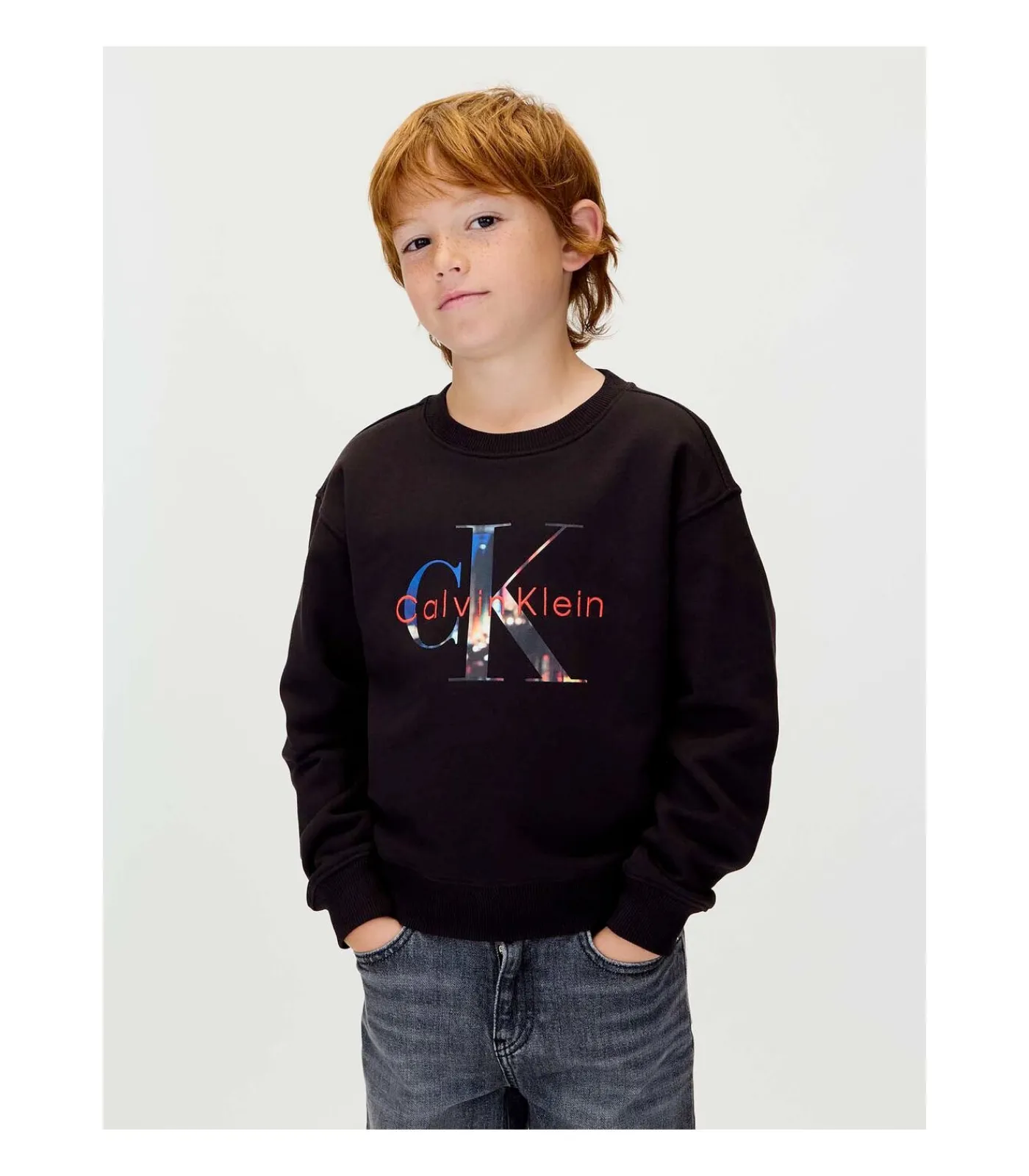 Kinderen Calvin Klein Filled-In Photo Fleece Mono Cn