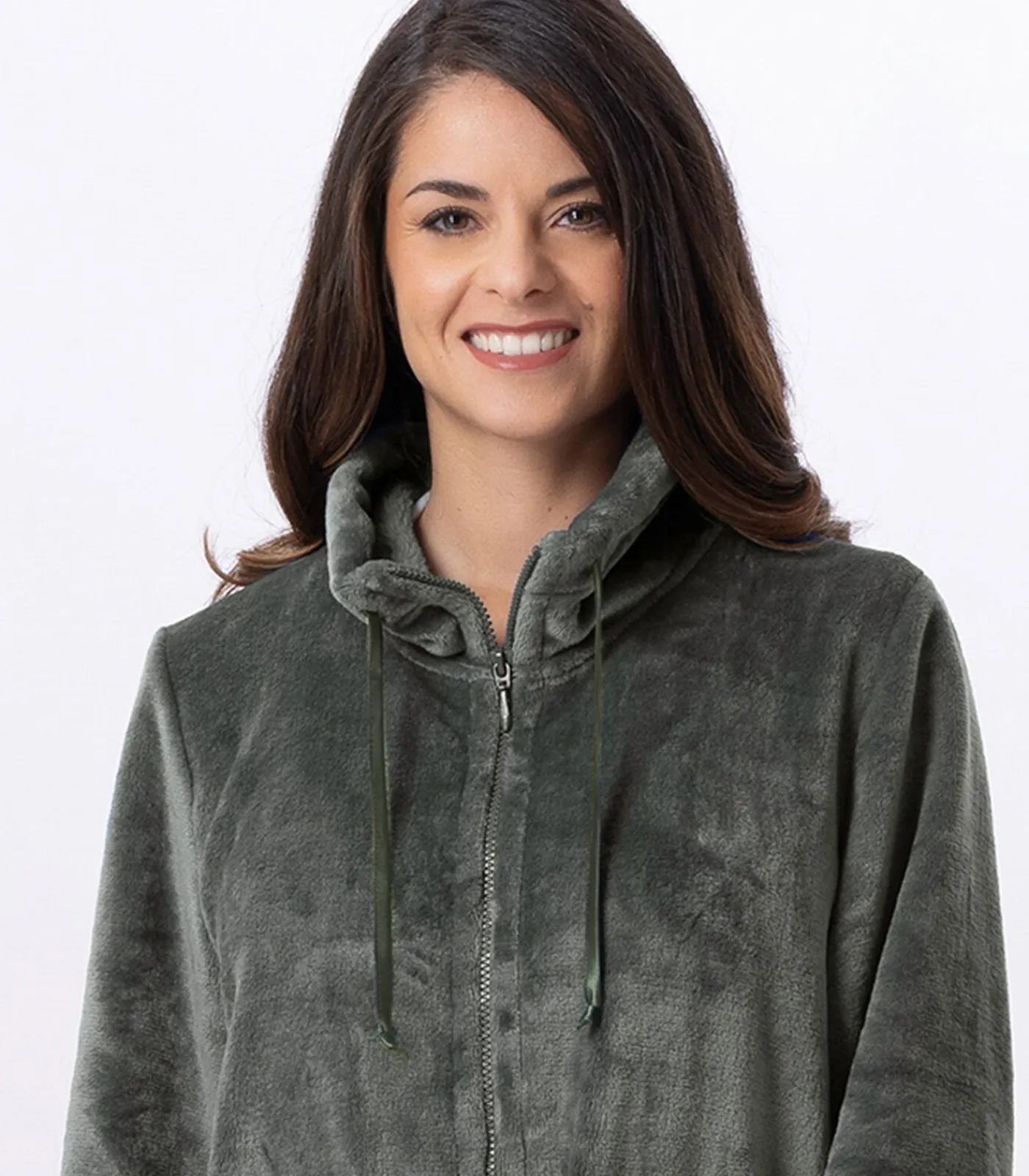 Clearance Flanellen jas met ritssluiting ESSENTIEL H53B DAMES Loungewear