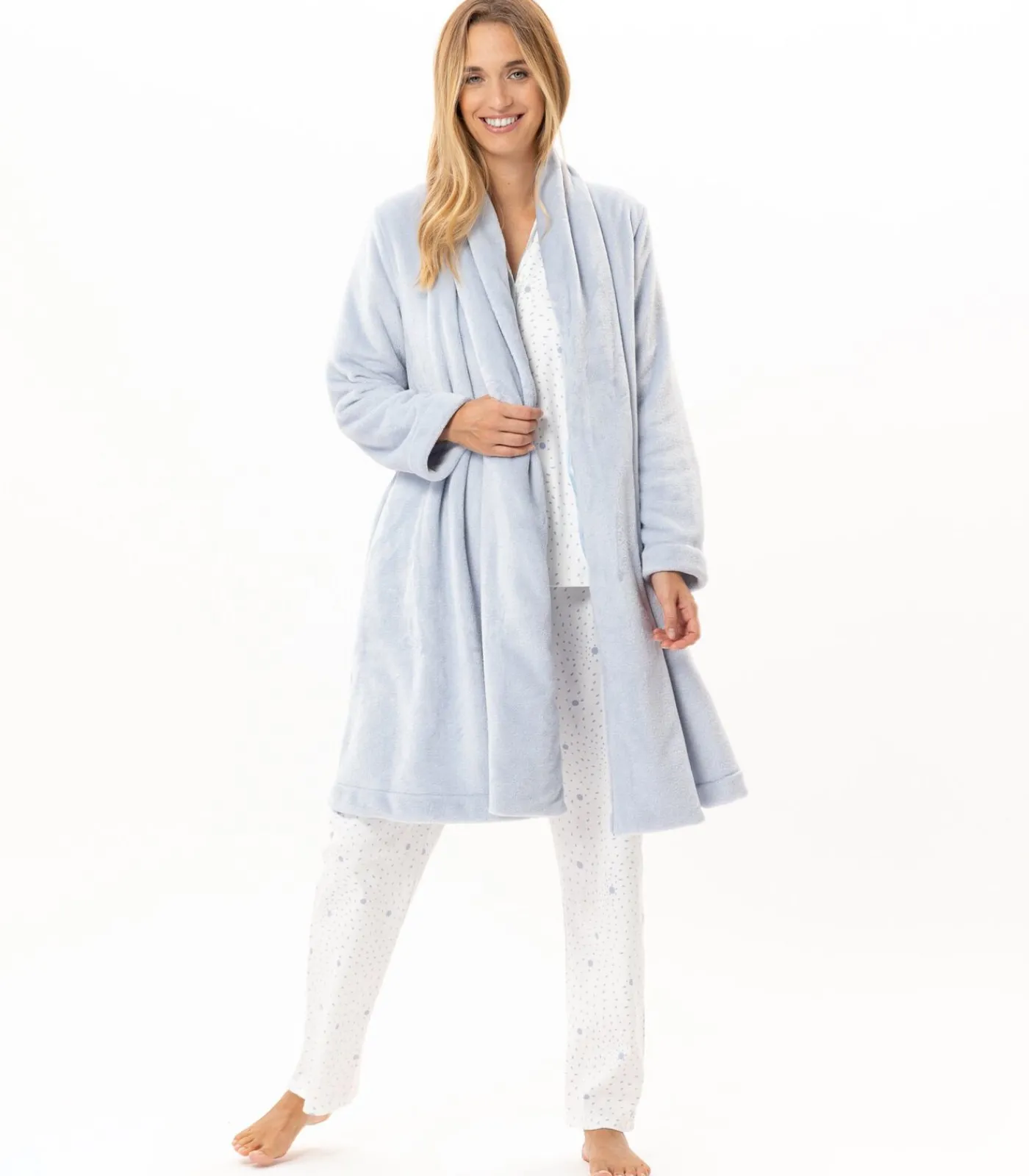 Best Flanellen pluche jas ESSENTIEL H55B DAMES Loungewear