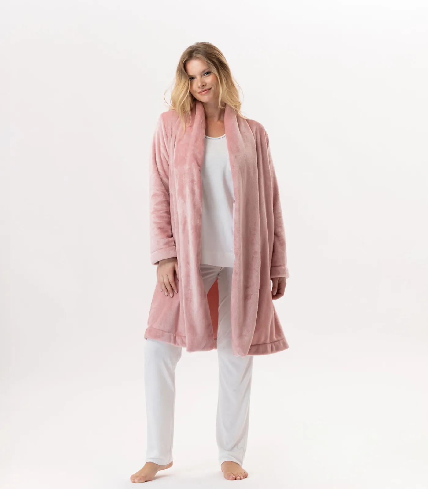 Sale Flanellen pluche jas ESSENTIEL H55B DAMES Loungewear