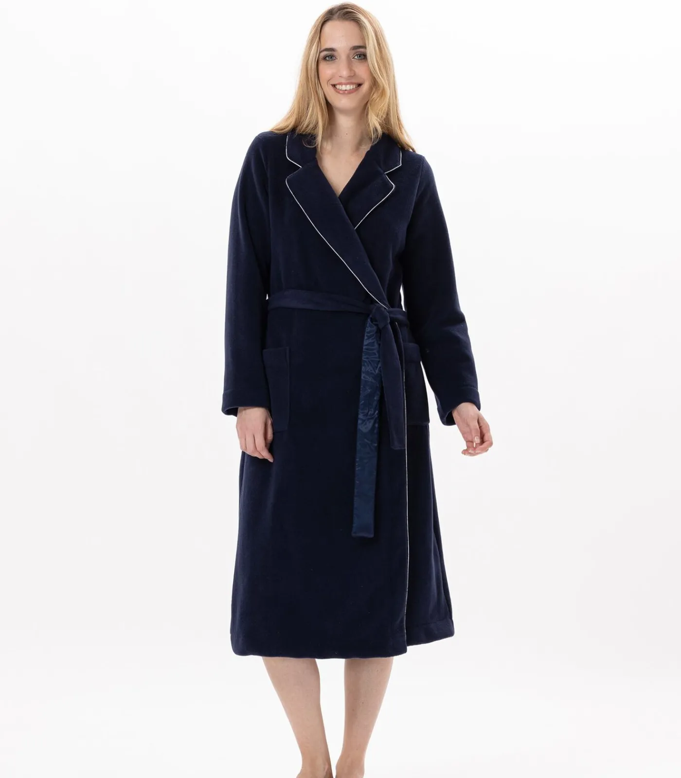 Sale Fleece badjas met overslag ESSENTIEL H65A DAMES Loungewear