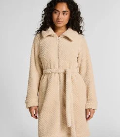 Outlet Fleece badjas met rits DAMES Nachtmode