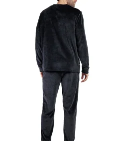 Sale Fluwelen pyjama broek top lange mouwen Stripe Hype Heren Pyjama's