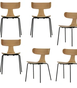 New Form Eetkamerstoelen - Hout - Naturel - Set van 6 Stoelen