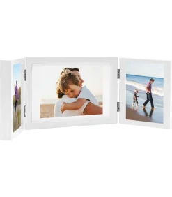 vidaXL Fotolijst drieluik 28x18 cm+2x(13x18 cm) wit