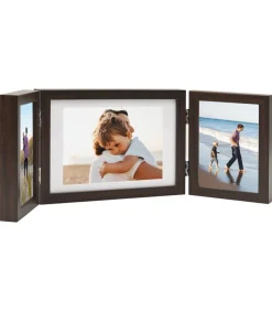 New Fotolijst drieluik 28x18 cm+2x(13x18 cm) bruin Fotolijsten