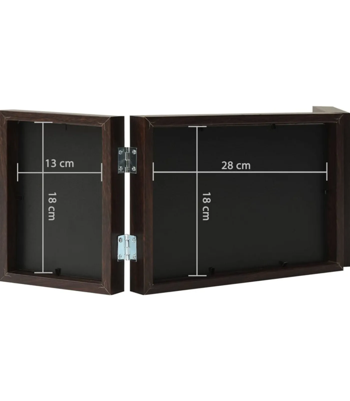 New Fotolijst drieluik 28x18 cm+2x(13x18 cm) bruin Fotolijsten