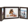 Outlet Fotolijst drieluik 22x15 cm+2x(10x15 cm) donkerbruin Fotolijsten