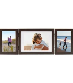 Outlet Fotolijst drieluik 22x15 cm+2x(10x15 cm) donkerbruin Fotolijsten
