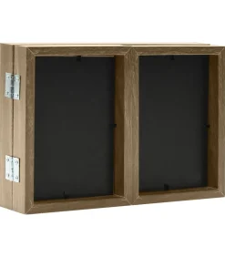 vidaXL Fotolijst drieluik 28x18 cm+2x(13x18 cm) lichtbruin