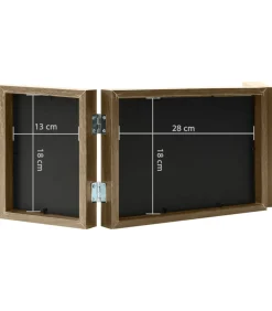 vidaXL Fotolijst drieluik 28x18 cm+2x(13x18 cm) lichtbruin