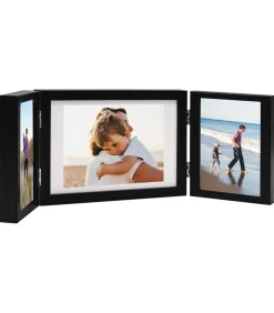 vidaXL Fotolijst drieluik 28x18 cm+2x(13x18 cm) zwart