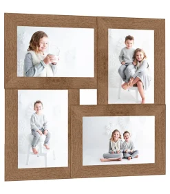 Discount Fotolijst voor 4x(13x18 cm) foto MDF lichtbruin Fotolijsten