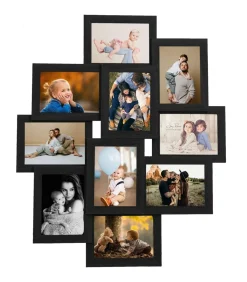 vidaXL Fotolijst voor 10x(13x18 cm) foto MDF zwart