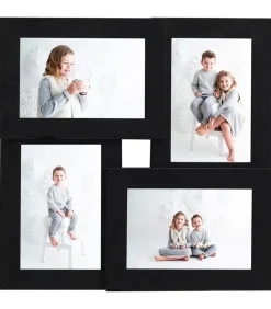vidaXL Fotolijst voor 4x(10x15 cm) foto MDF zwart