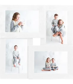 Discount Fotolijst voor 4x(13x18 cm) foto MDF wit Fotolijsten