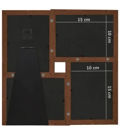 vidaXL Fotolijst voor 4x(10x15 cm) foto MDF donkerbruin