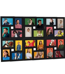 vidaXL Fotolijst voor 24x(10x15 cm) foto MDF zwart
