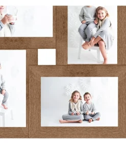 New Fotolijst voor 4x(10x15 cm) foto MDF lichtbruin Fotolijsten