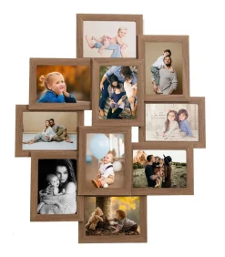 vidaXL Fotolijst voor 10x(13x18 cm) foto MDF lichtbruin