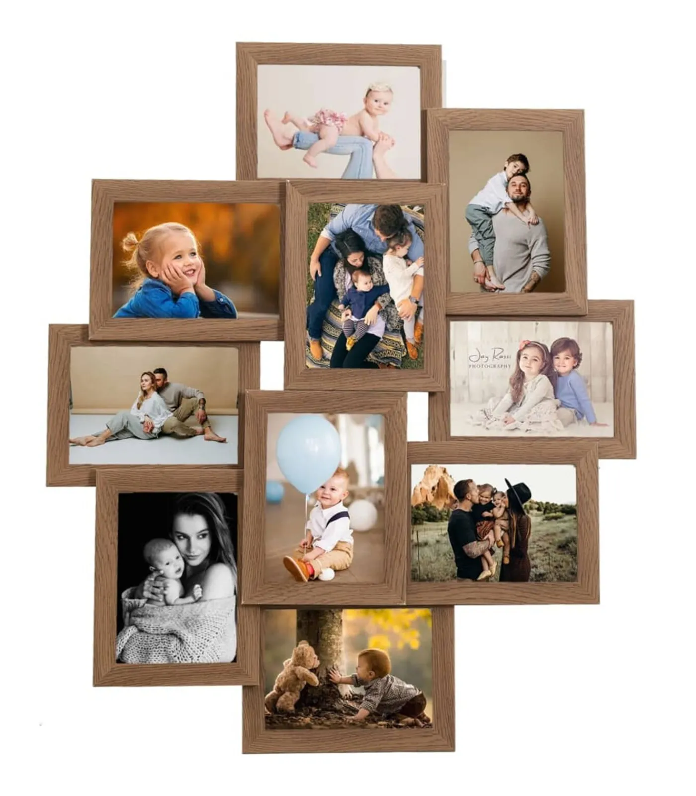 vidaXL Fotolijst voor 10x(13x18 cm) foto MDF lichtbruin