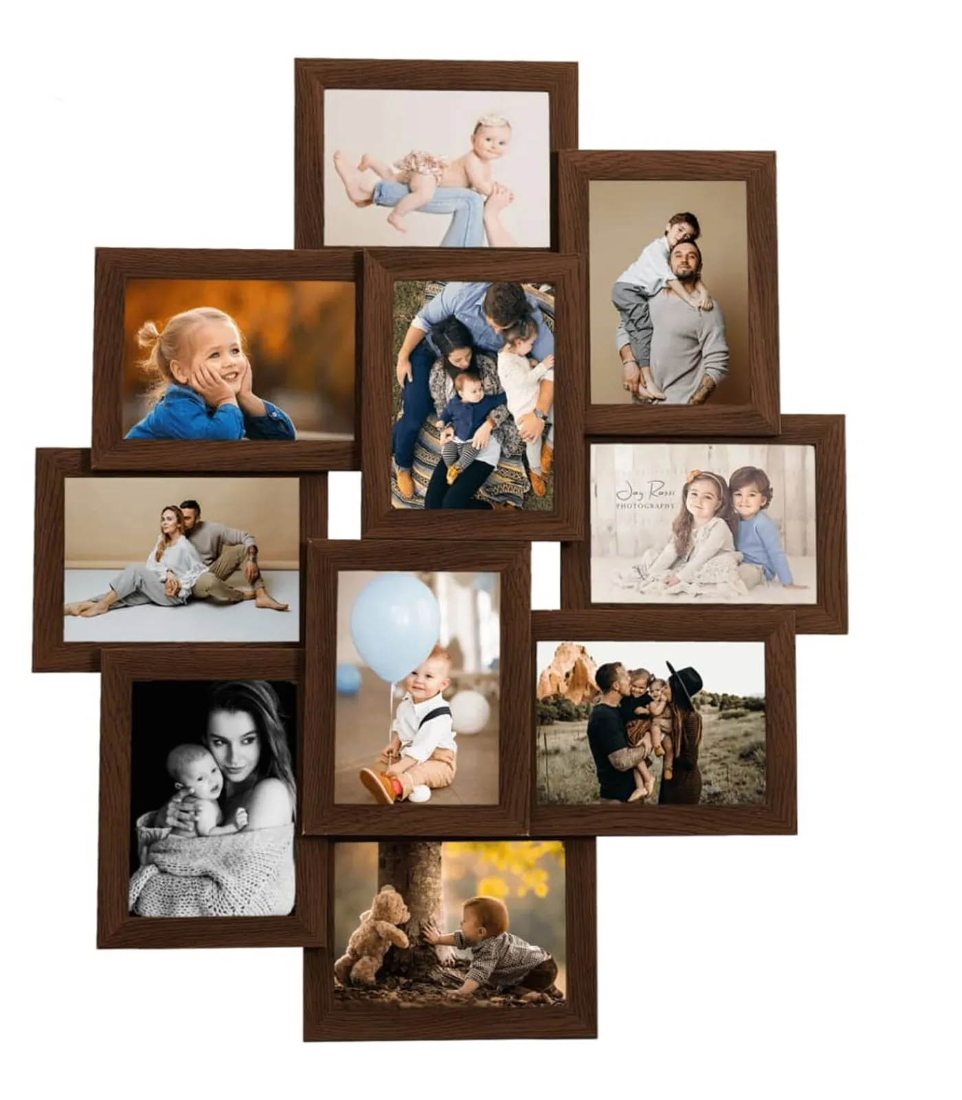 Sale Fotolijst voor 10x(10x15 cm) foto MDF donkerbruin Fotolijsten