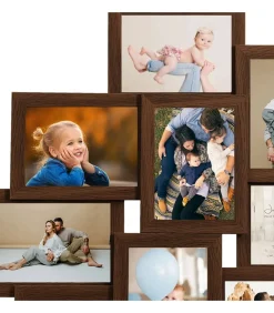 Sale Fotolijst voor 10x(10x15 cm) foto MDF donkerbruin Fotolijsten