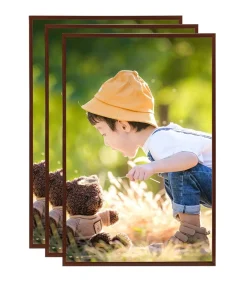 Clearance Fotolijsten 3 st voor wand of tafel 70x90 cm MDF bronskleurig Fotolijsten