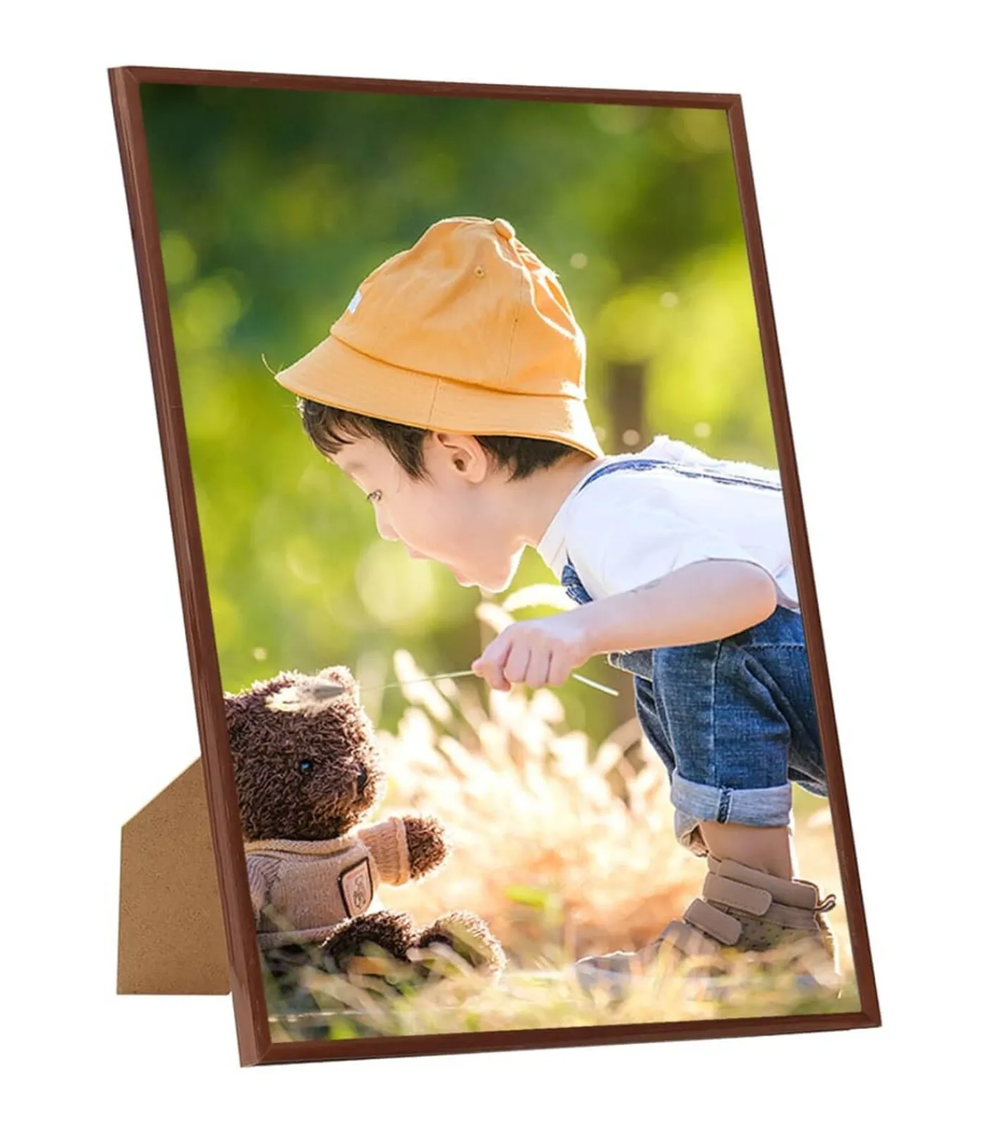 Clearance Fotolijsten 3 st voor wand of tafel 70x90 cm MDF bronskleurig Fotolijsten