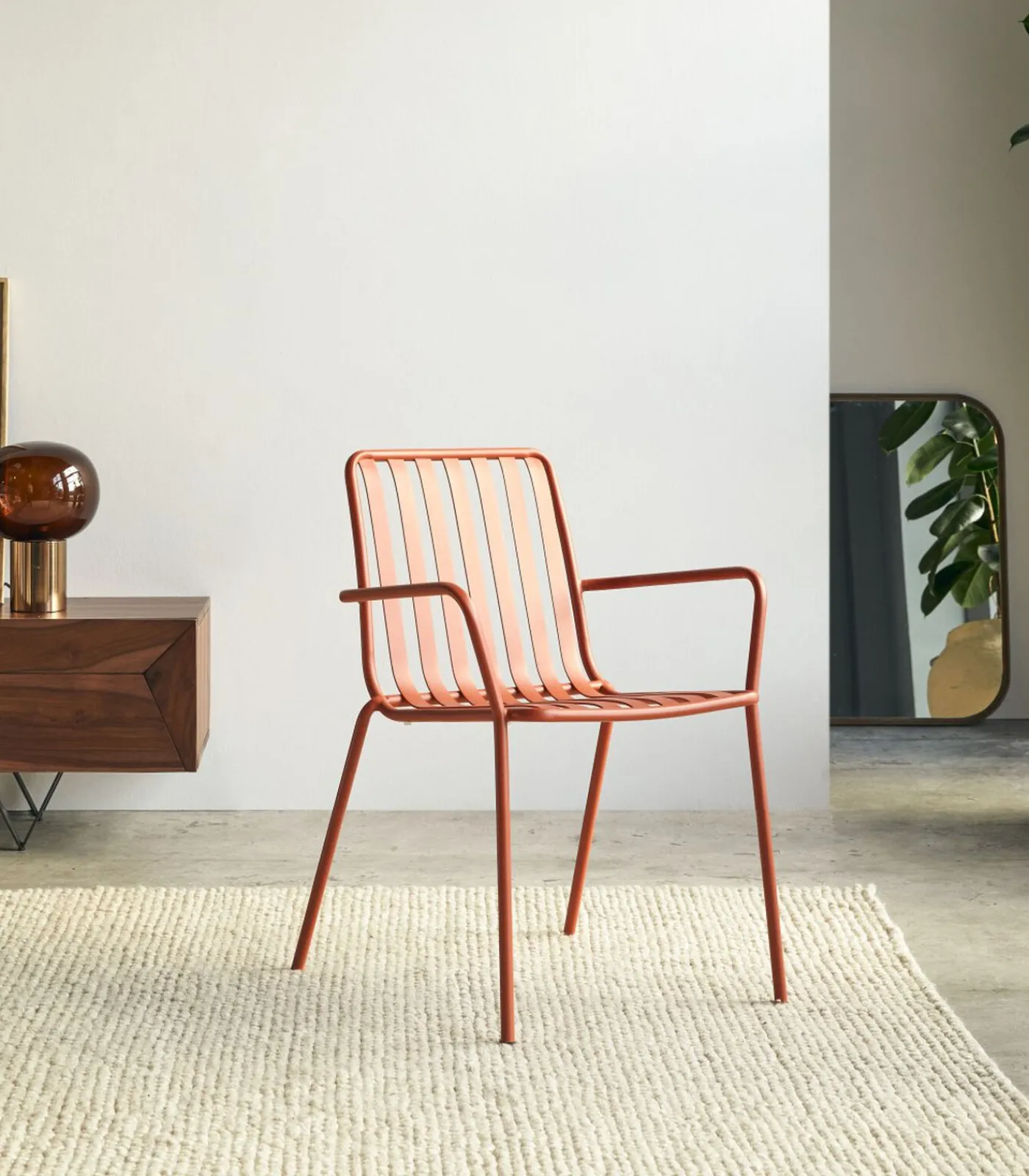 Tikamoon Gaby - Oranje metalen fauteuil