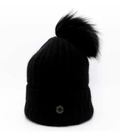 DAMES JAIL JAM Galanter Fur Cuffia A Coste Con Risvolto E Pompon