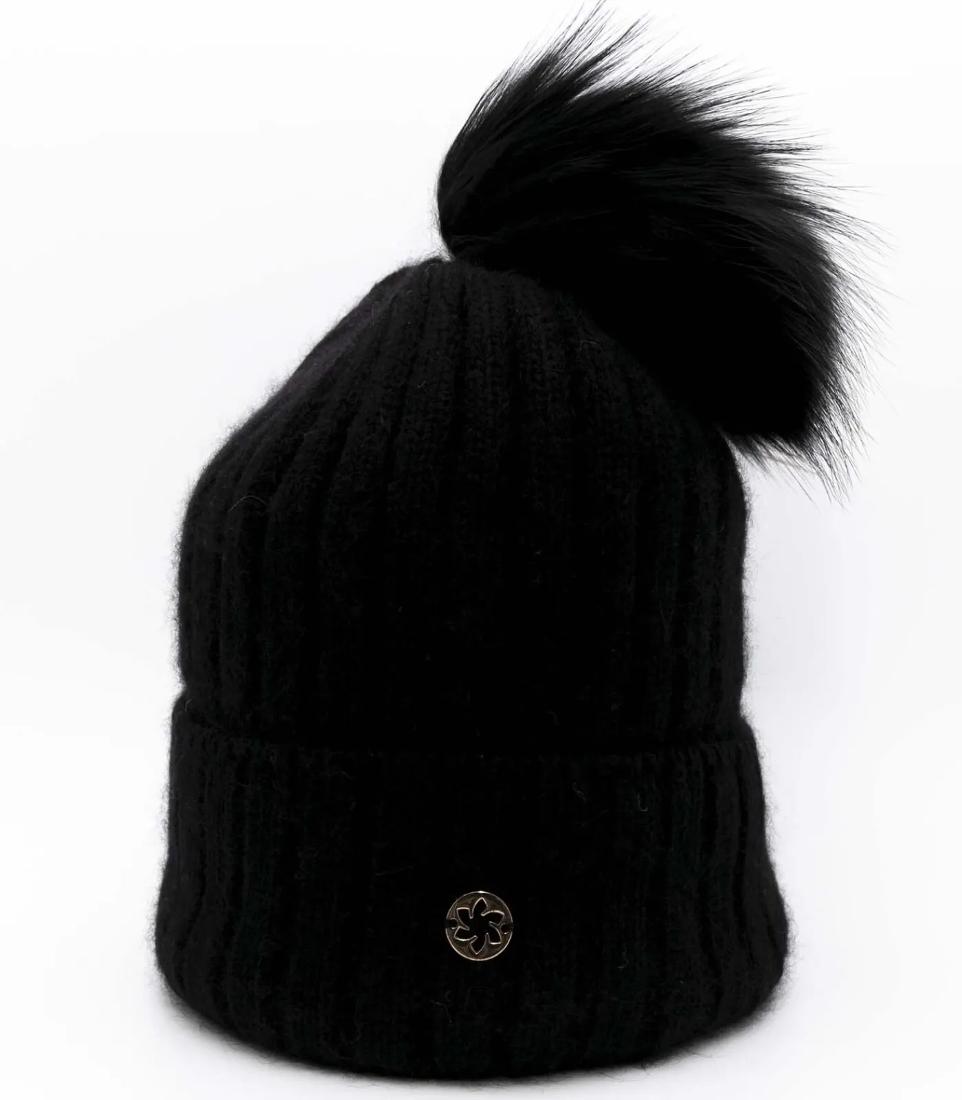 DAMES JAIL JAM Galanter Fur Cuffia A Coste Con Risvolto E Pompon