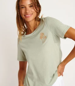 Clearance Geborduurd T-shirt in amandelkleur WAKEY JOLLYTEE DAMES T-Shirts & Tops
