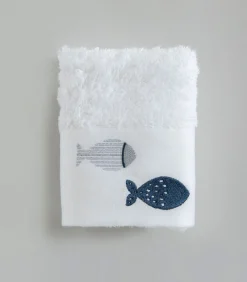 Chakra Geborduurde handdoek Delmy 30x50 cm Wit