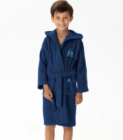Hot Geborduurde kinderbadjas met capuchon 100% katoen, OM RUBAN Kinderen Ondergoed En Nachtmode