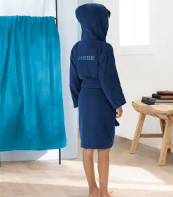 Hot Geborduurde kinderbadjas met capuchon 100% katoen, OM RUBAN Kinderen Ondergoed En Nachtmode