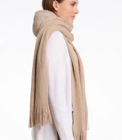 Clearance Gebreide sjaal met imitatiebont detail Oat OS DAMES Sjaals