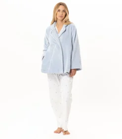 DAMES LE CHAT Geknoopt jasje van pluche flanel ESSENTIEL H77A