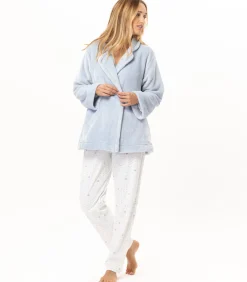 DAMES LE CHAT Geknoopt jasje van pluche flanel ESSENTIEL H77A