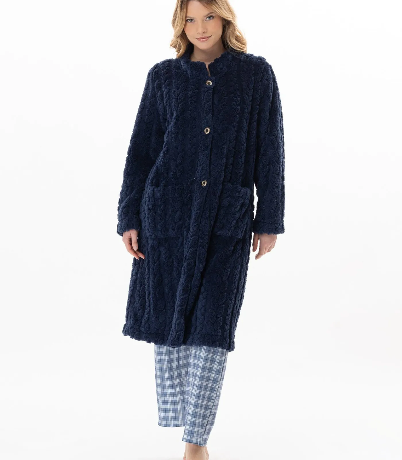 Clearance Geknoopte kamerjas met gevlochten effect ESSENTIEL 163 DAMES Loungewear