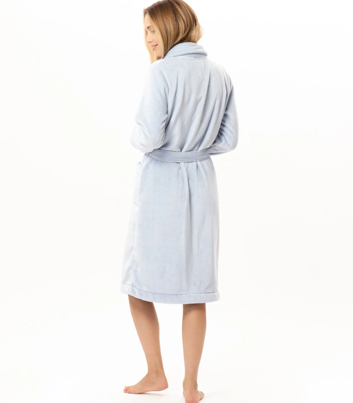 DAMES LE CHAT Geknoopte kamerjas van pluche flanel ESSENTIEL H51B