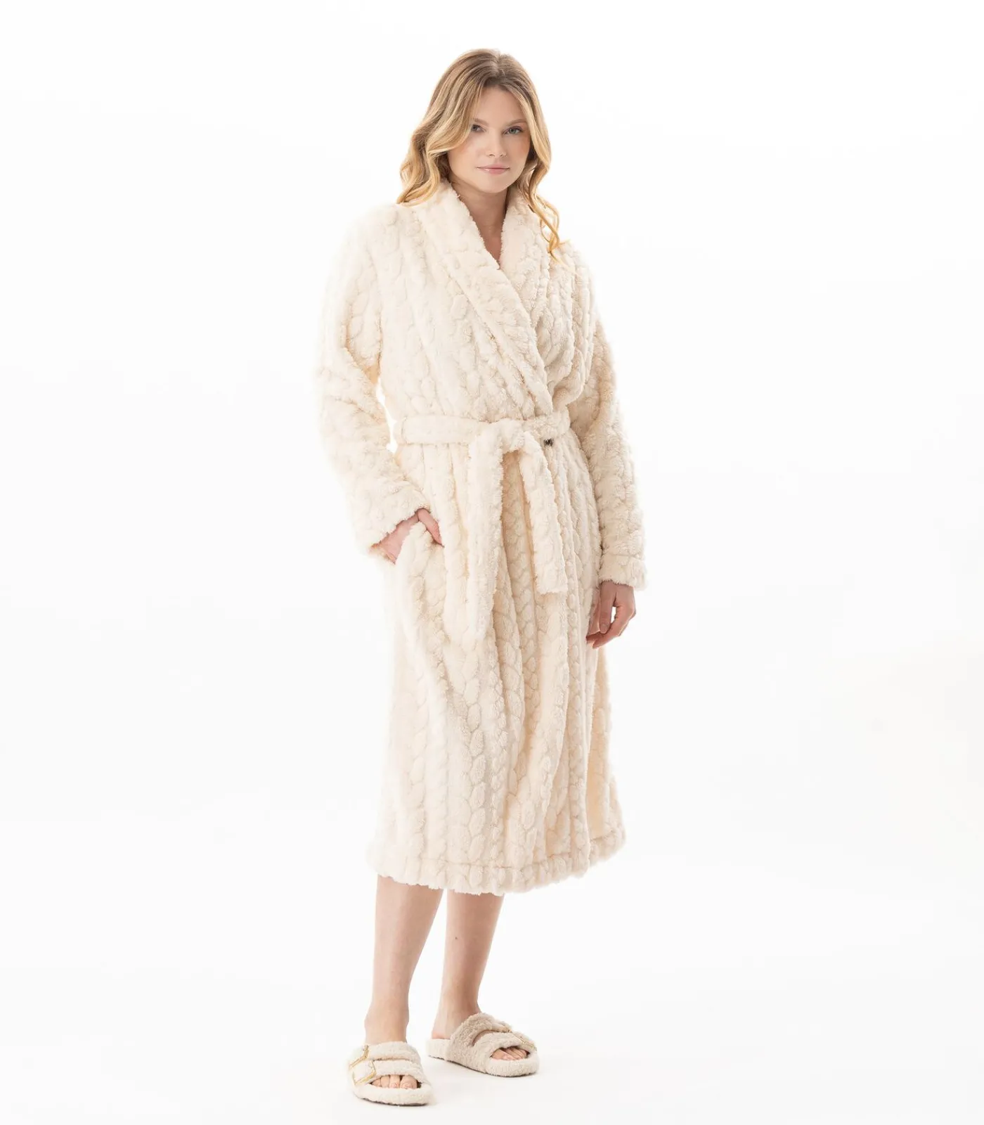 Hot Gekruiste badjas met gevlochten effect ESSENTIEL 160 DAMES Loungewear