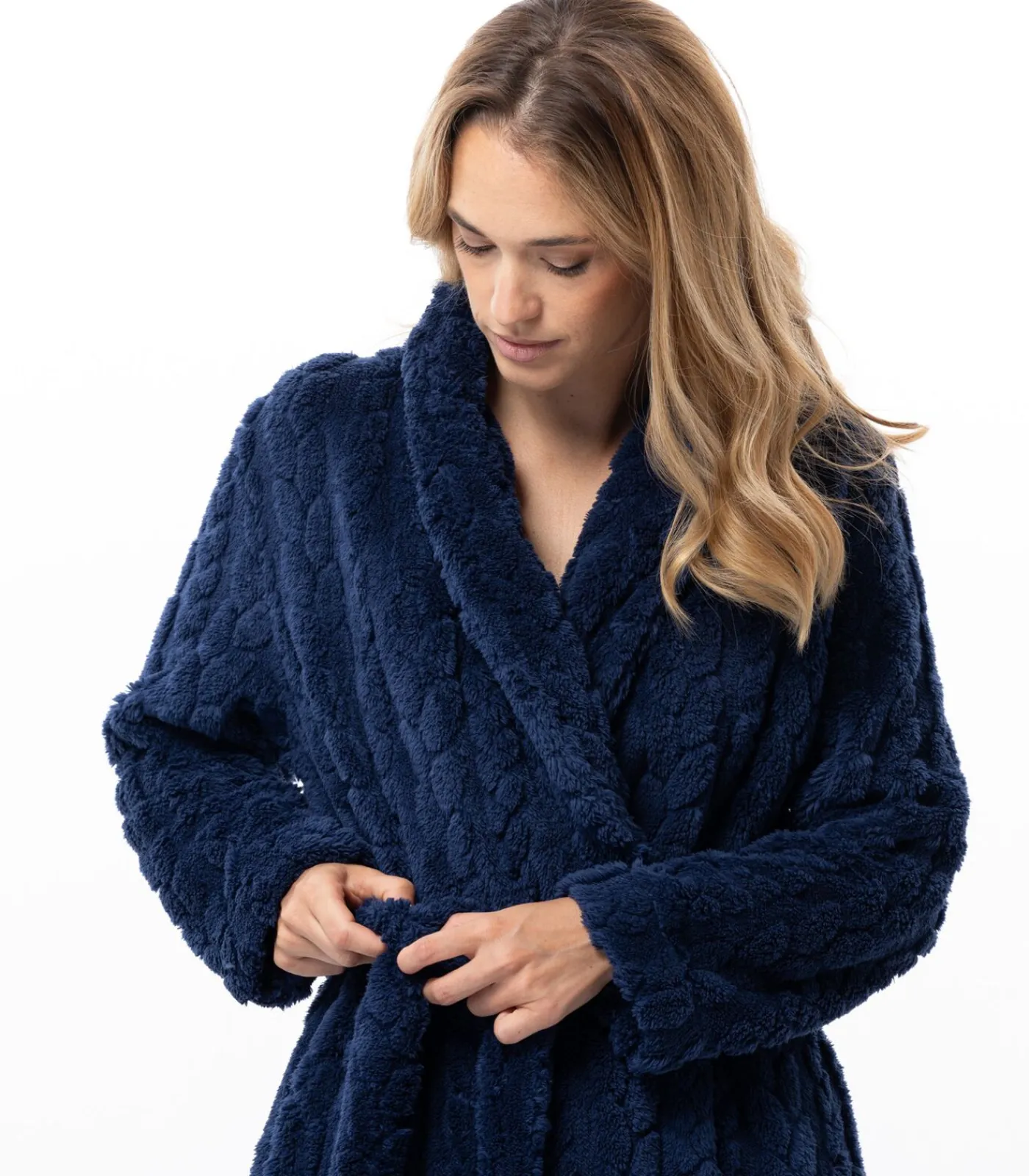 Sale Gekruiste badjas met gevlochten effect ESSENTIEL 160 DAMES Loungewear