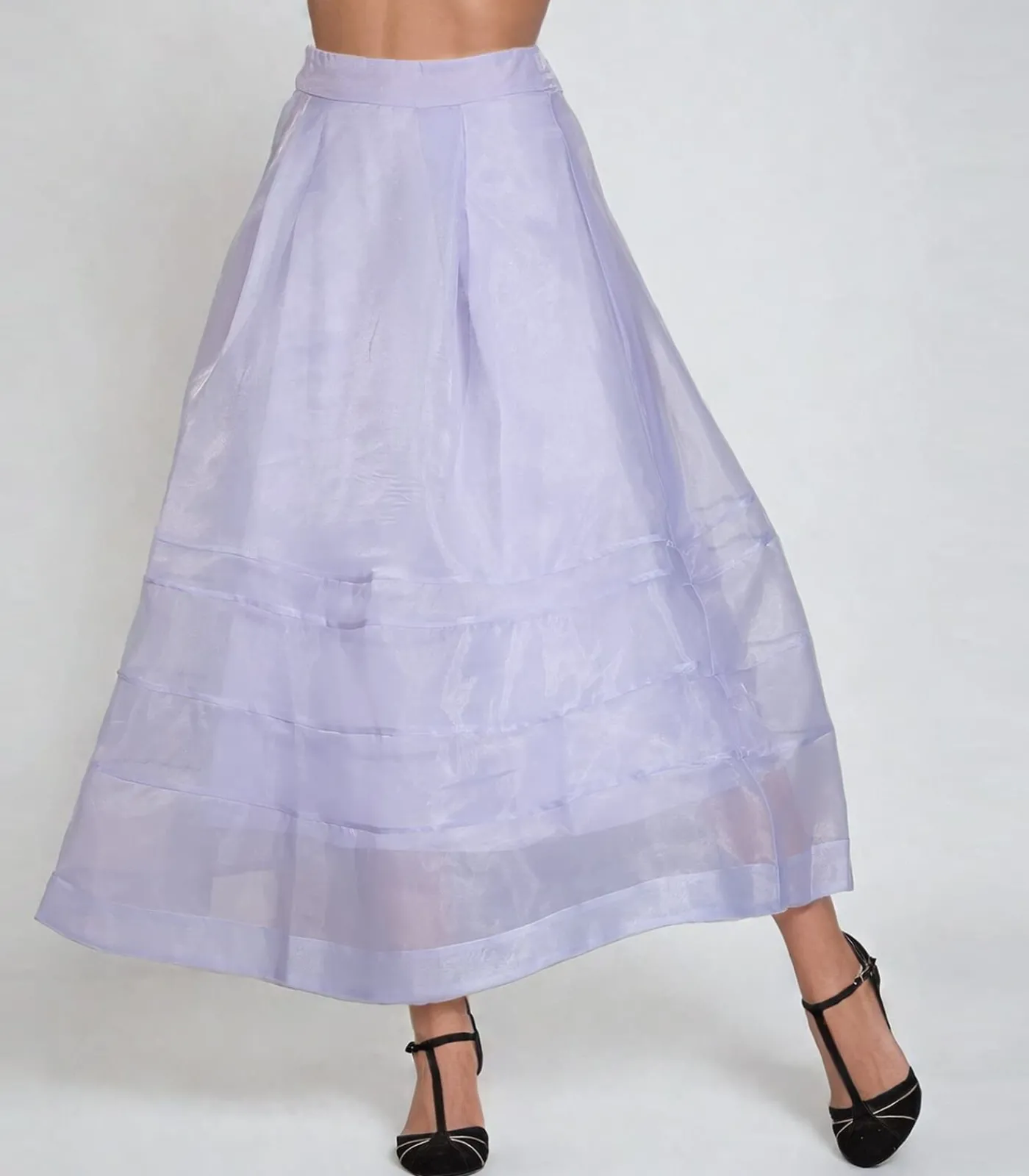 Best Gelaagde gestikte plooien uitlopende rok DAMES Rokken