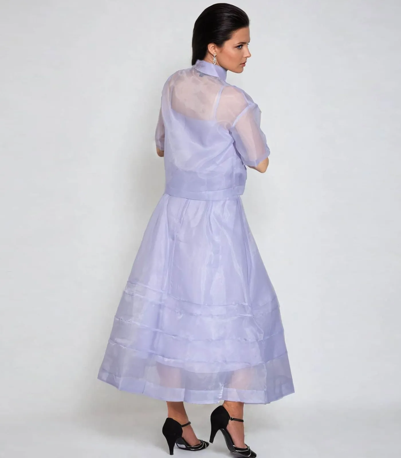 Best Gelaagde gestikte plooien uitlopende rok DAMES Rokken