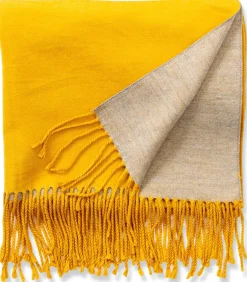 Hot Gele kasjmier sjaal Recto-Verso DAMES Sjaals